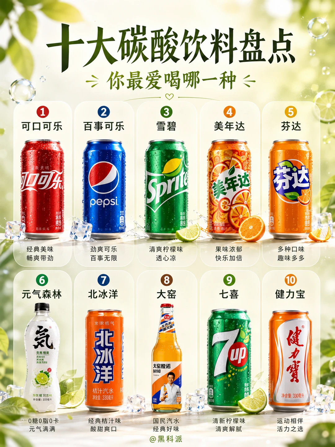 十大碳酸饮料盘点，你最爱喝哪一种？