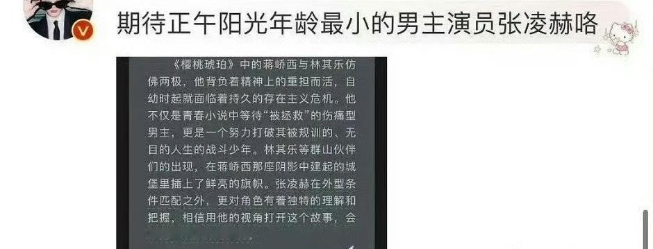 樱桃琥珀官博评论区已经被张凌赫粉丝大麻辣[笑着哭]这部剧刚播了一半多男主粉就彻底不