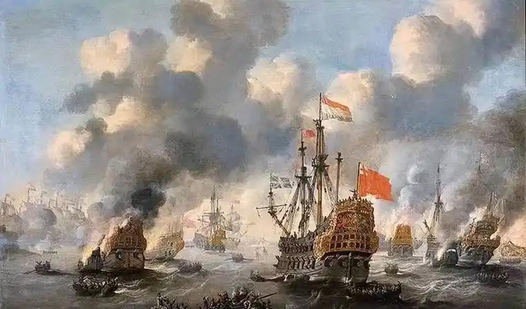 1667年6月19日，米歇尔·阿德里安松·德·勒伊特率领荷兰舰队（24艘战列舰、