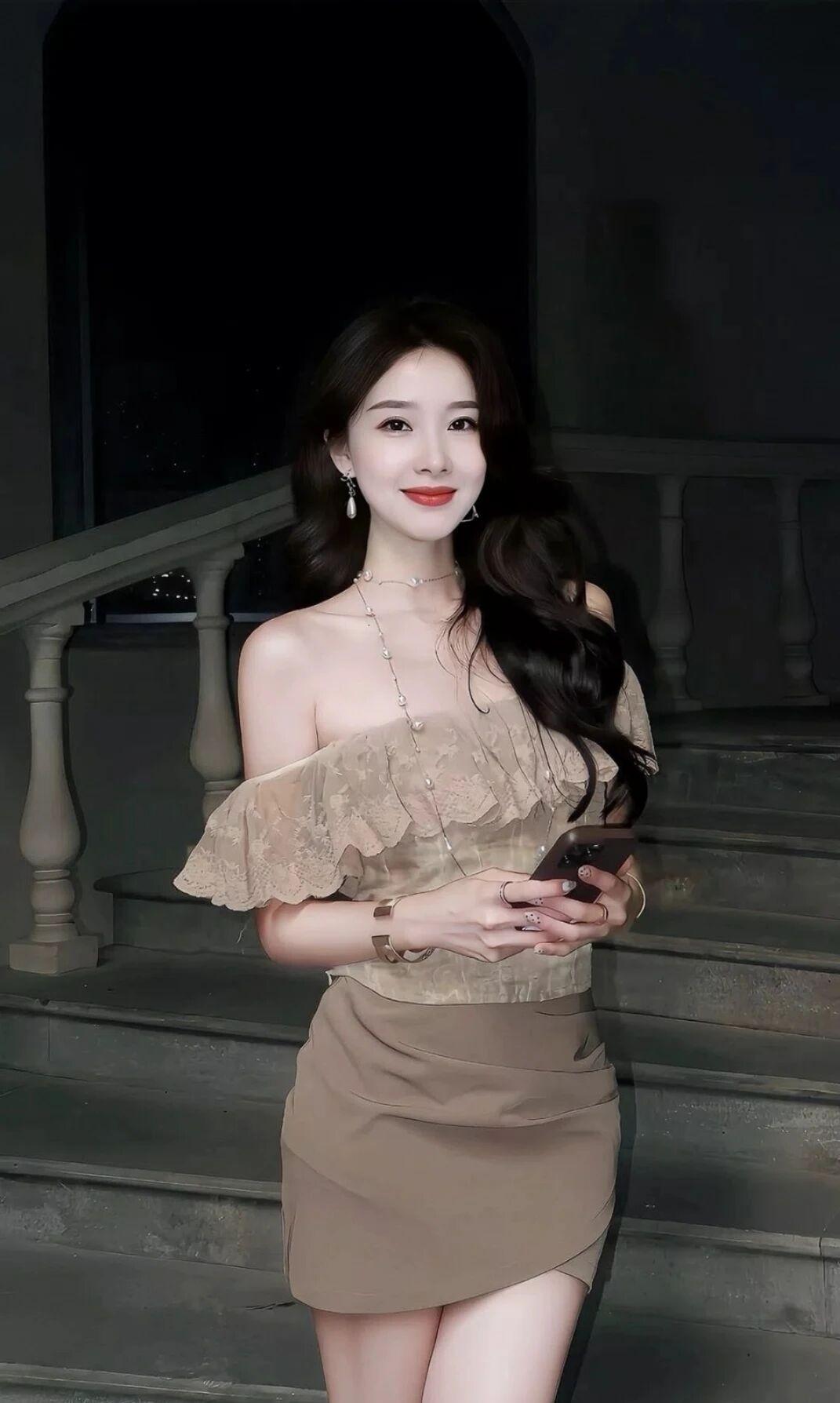 夜色下的迷人少女，前卫穿搭尽显女性魅力。晒图笔记大赛高雅气质美女