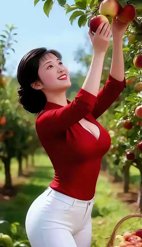 上联：果红时节千家喜，下联：秀色可餐众口尝。