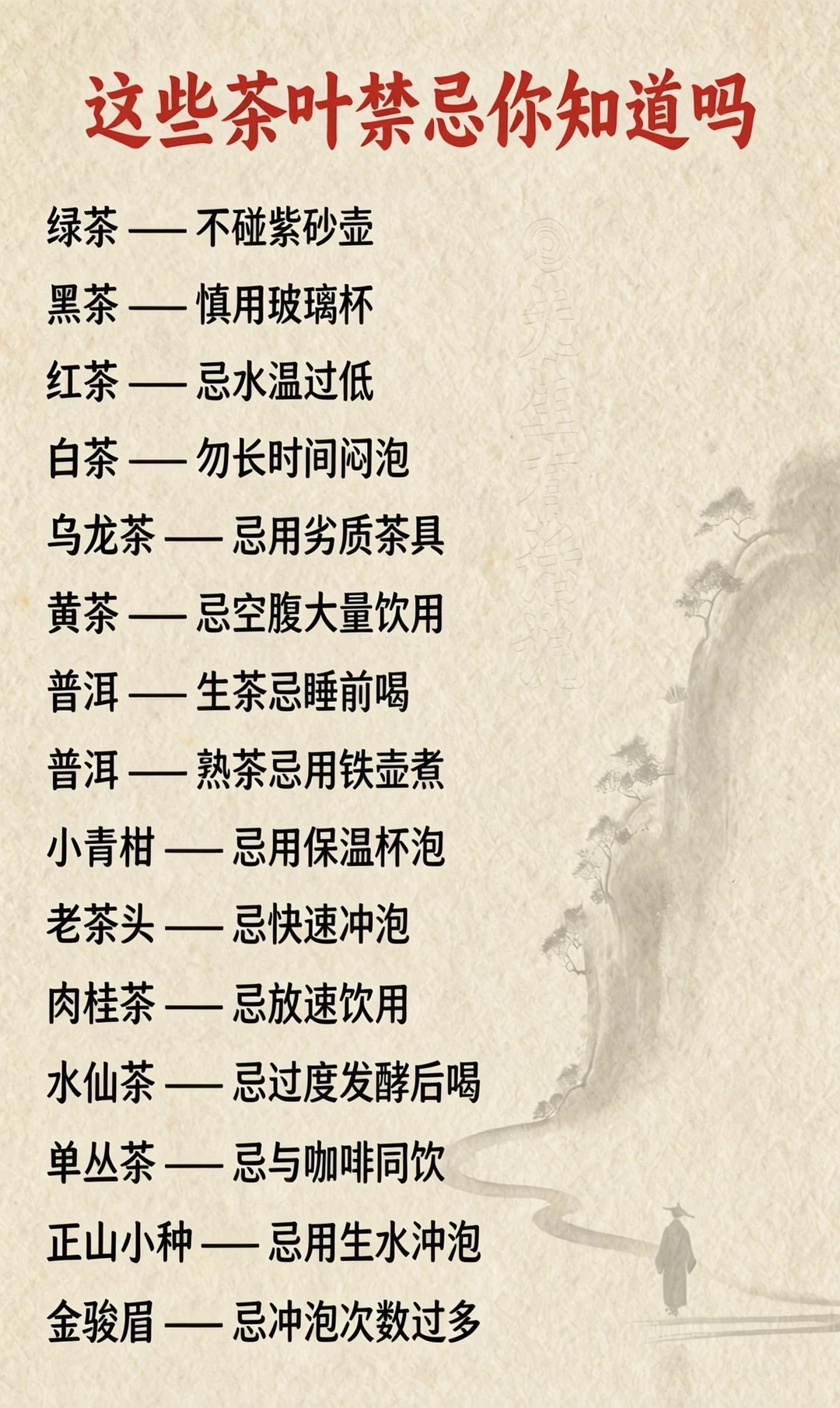 喝茶不踩雷｜16种常见茶叶冲泡禁忌✅