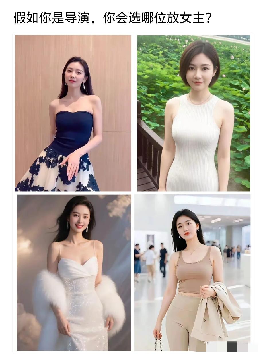 我是导演的话四个都选，然后我演男主角，四个女的追我