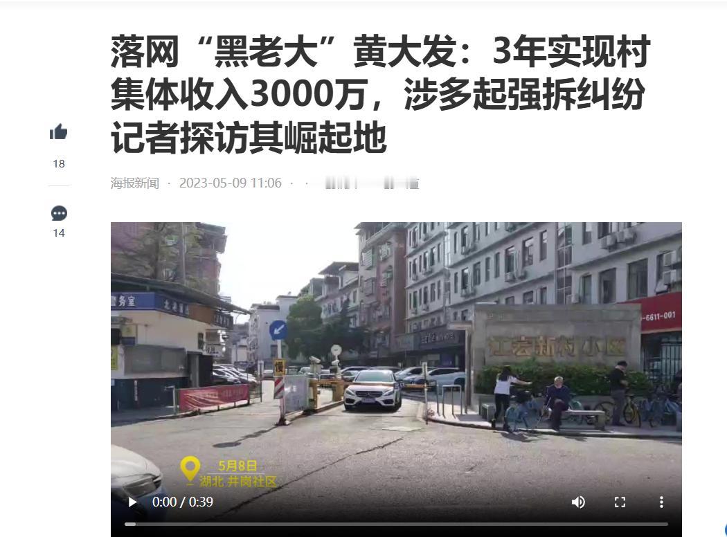 黄大发这人，一开始真看不出是黑老大。1996年接手武汉井岗山村，村里欠三千