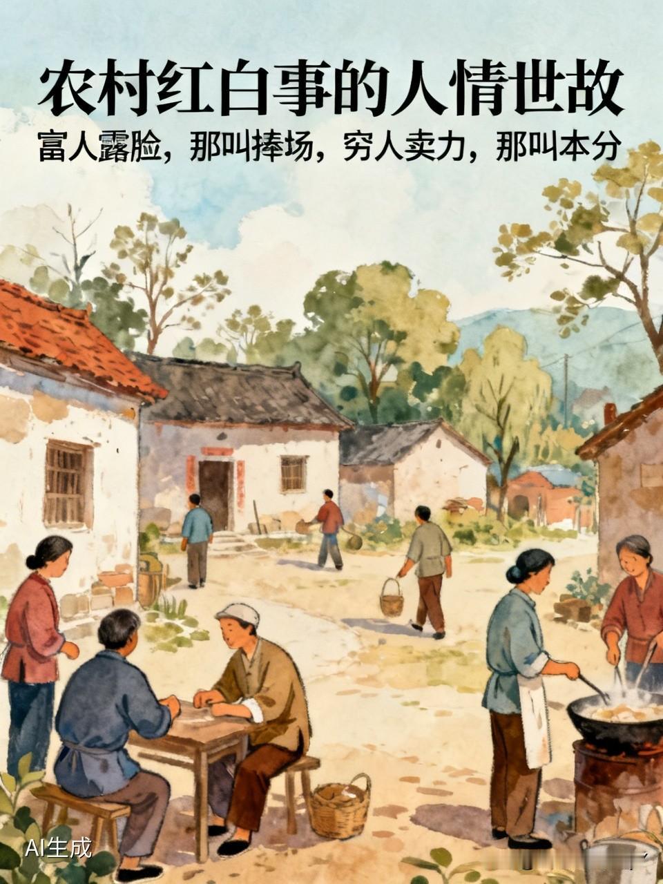 现在农村，存在着一个怪现象从村里的红白喜事中，便能窥见诸多的人情世故那些有头