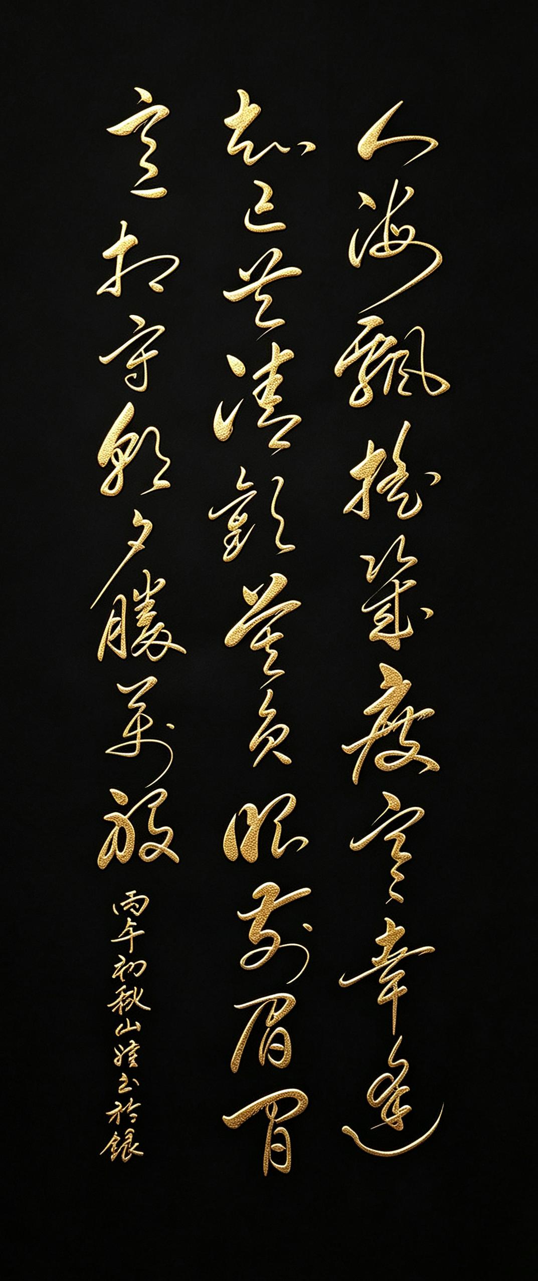 人海飘摇几度寒，幸逢知己共清欢。莫负眼前眉间意，相守朝夕胜万般。（书法内容