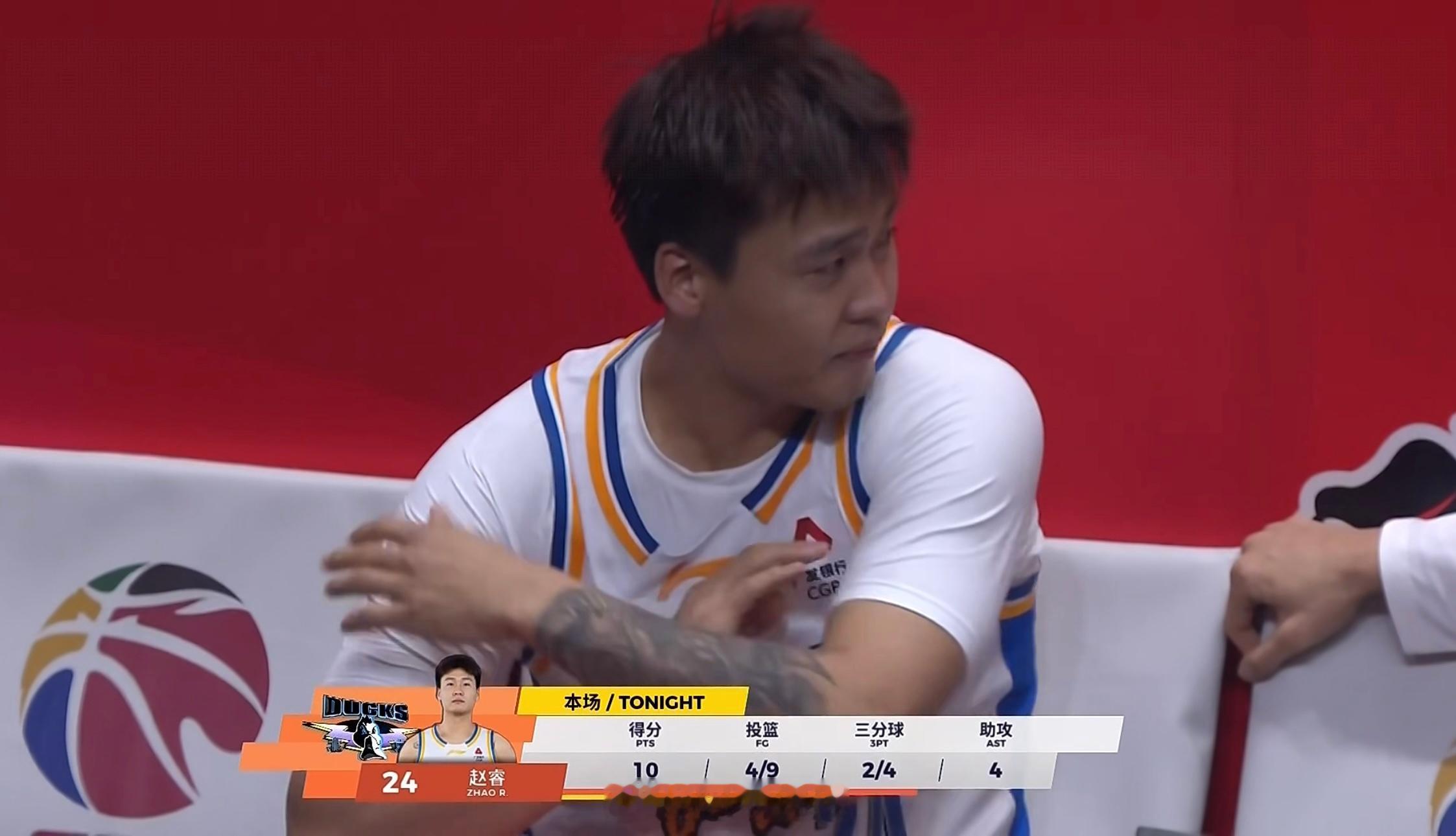 赵睿北京男篮首秀，砍下10分4助攻，投篮9中4，三分4中2！感觉恢复的不错，一场