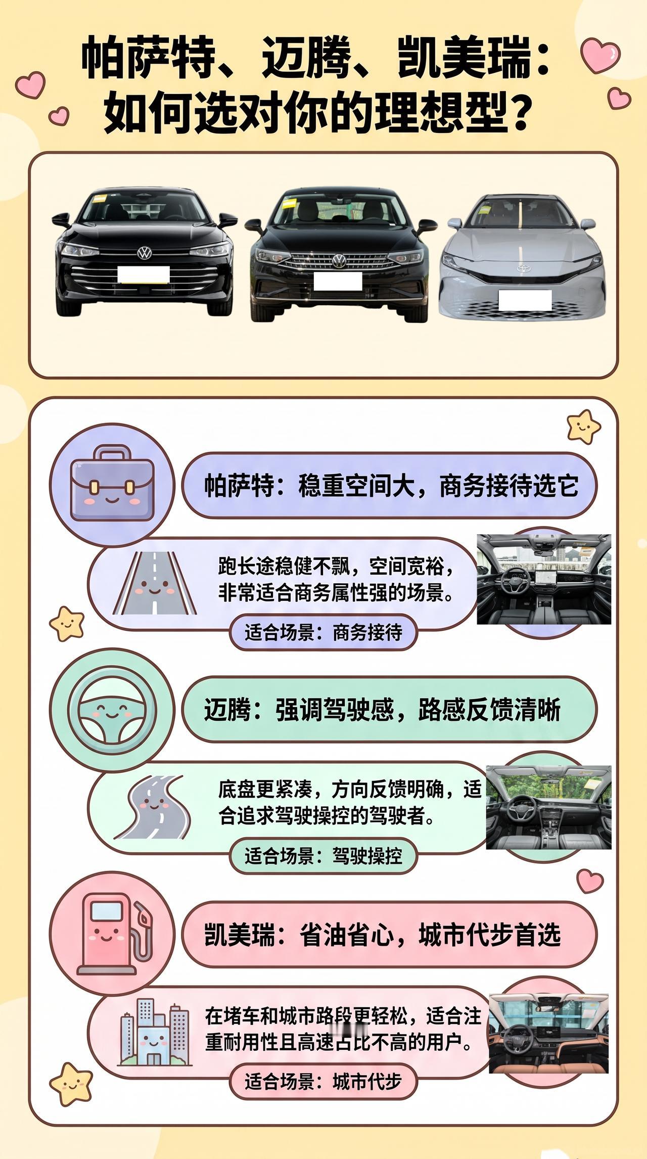 20万高速出差：帕萨特、迈腾、凯美瑞，谁更稳谁更省经常跑高速，座椅支撑、风噪和