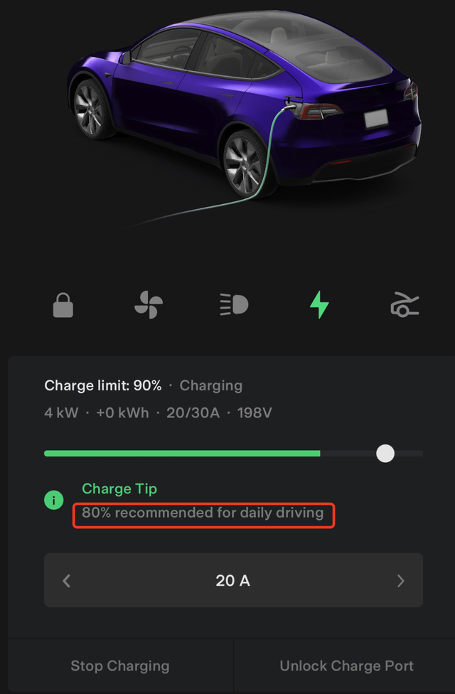 特斯拉建议日常驾驶电量只充到80%之前还是90%的，现在降到80%了，这个是针