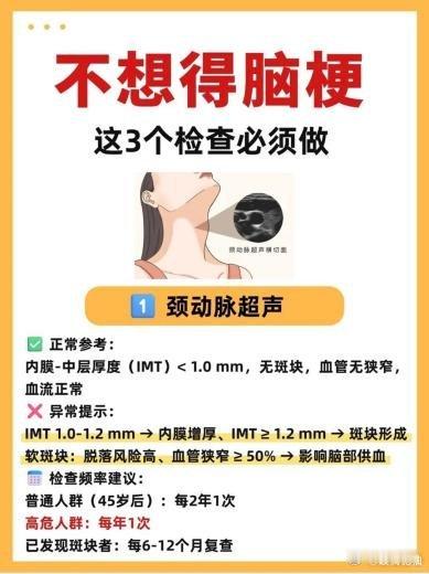 很多人以为防脑梗只要查个颈动脉就行，其实远远不够，需要三项检查配套。看了爱康国宾