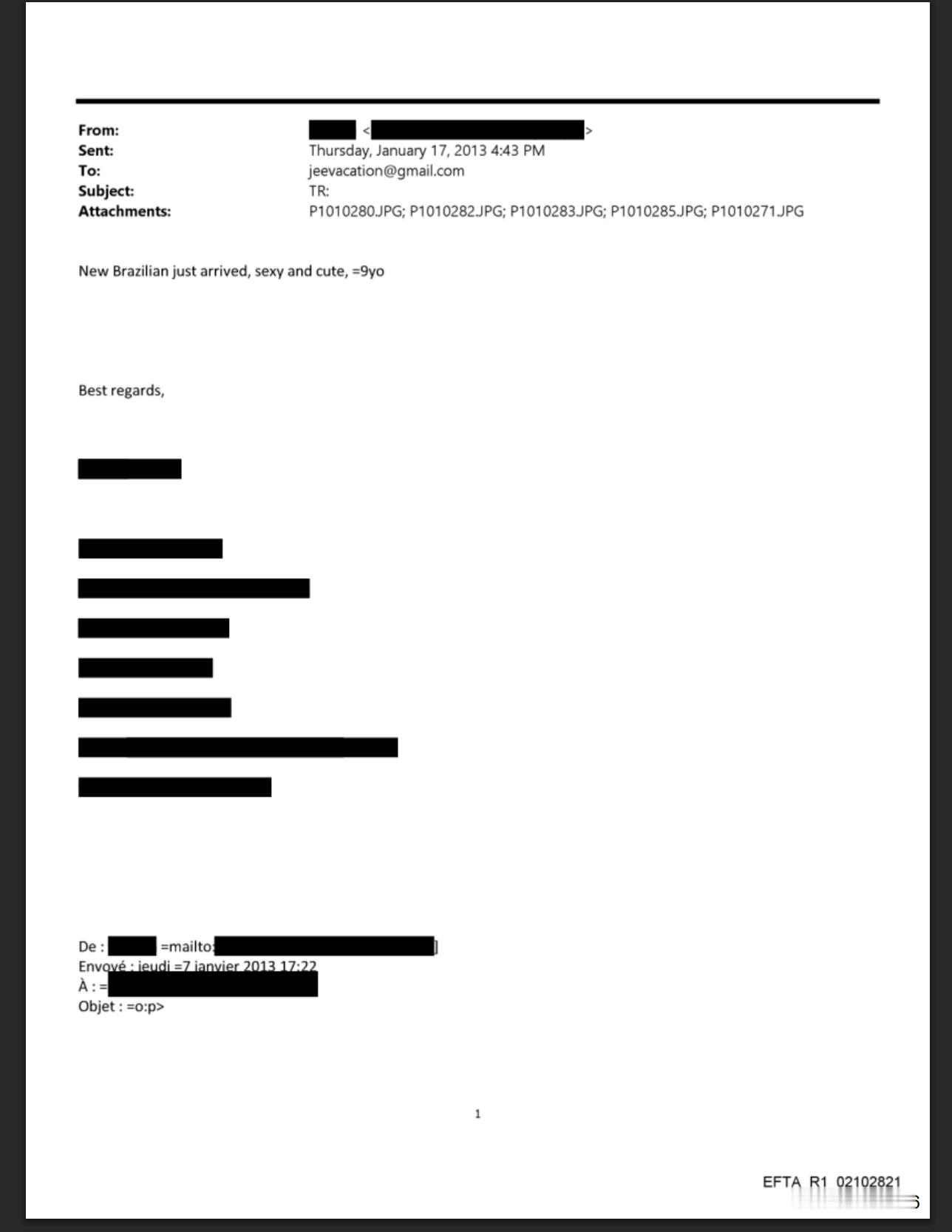 🔻在爱泼斯坦档案里看到一封邮件：“刚到手的巴西小妞，性感又可爱，=9岁。”?