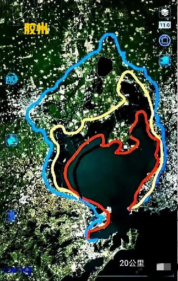 听说最早胶州城就是沿海建的，而今天胶州城区已经不沿海了[捂脸哭]代表胶州湾不同