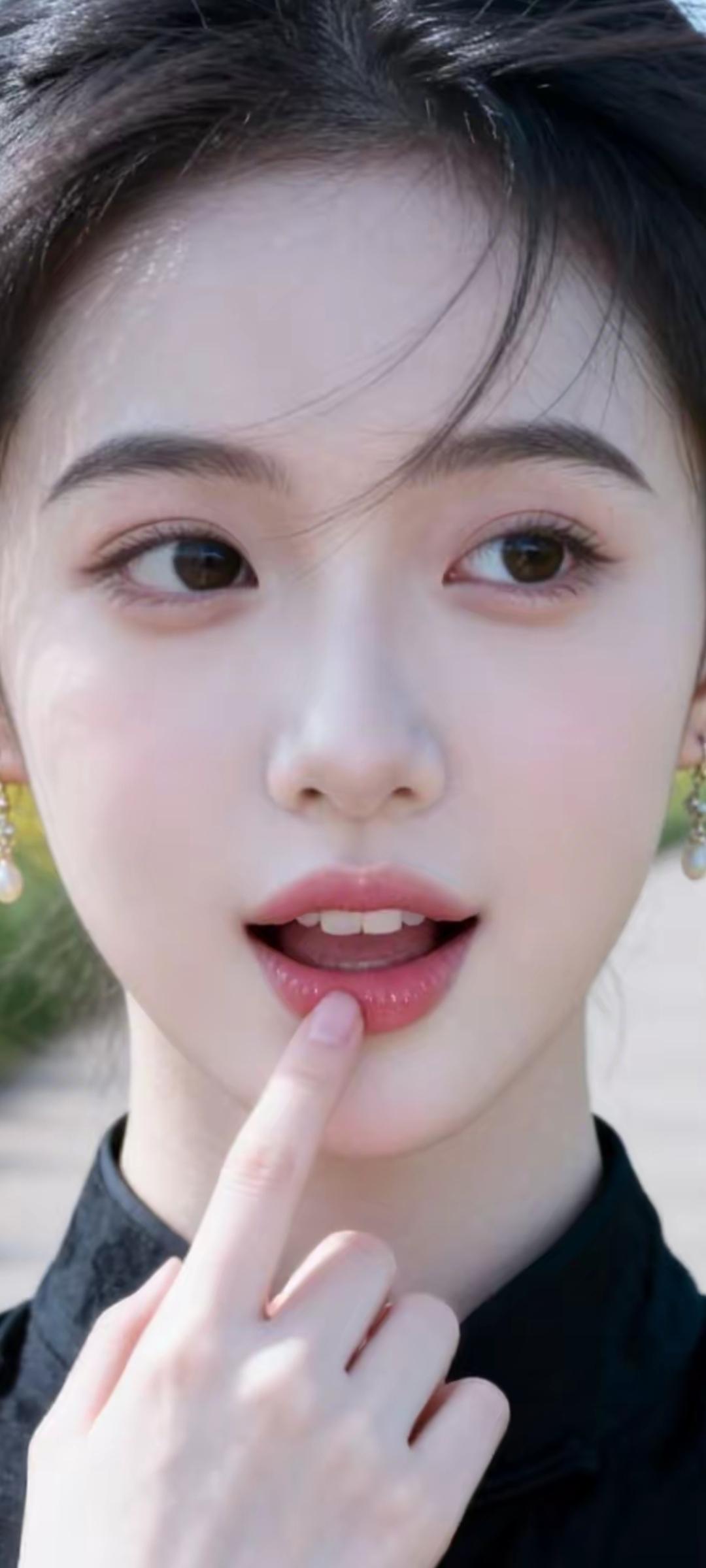 元气少女，甜美可人，轻点嘴唇，瞬间心动！💖💄💞