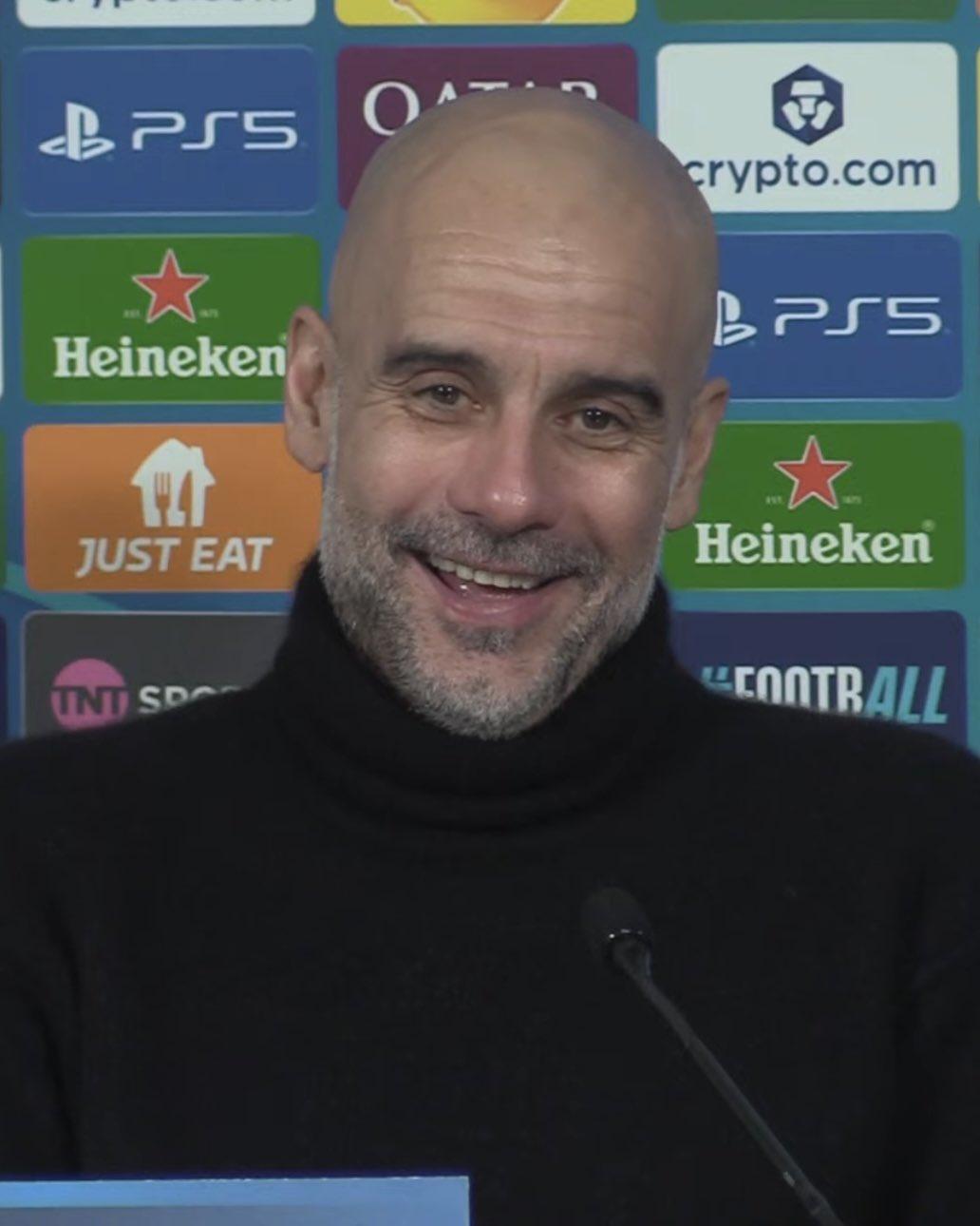 【瓜迪奥拉感谢鸟叔😂】欧冠联赛阶段第八轮，曼城一度凭借2-0的胜利看似可以轻松