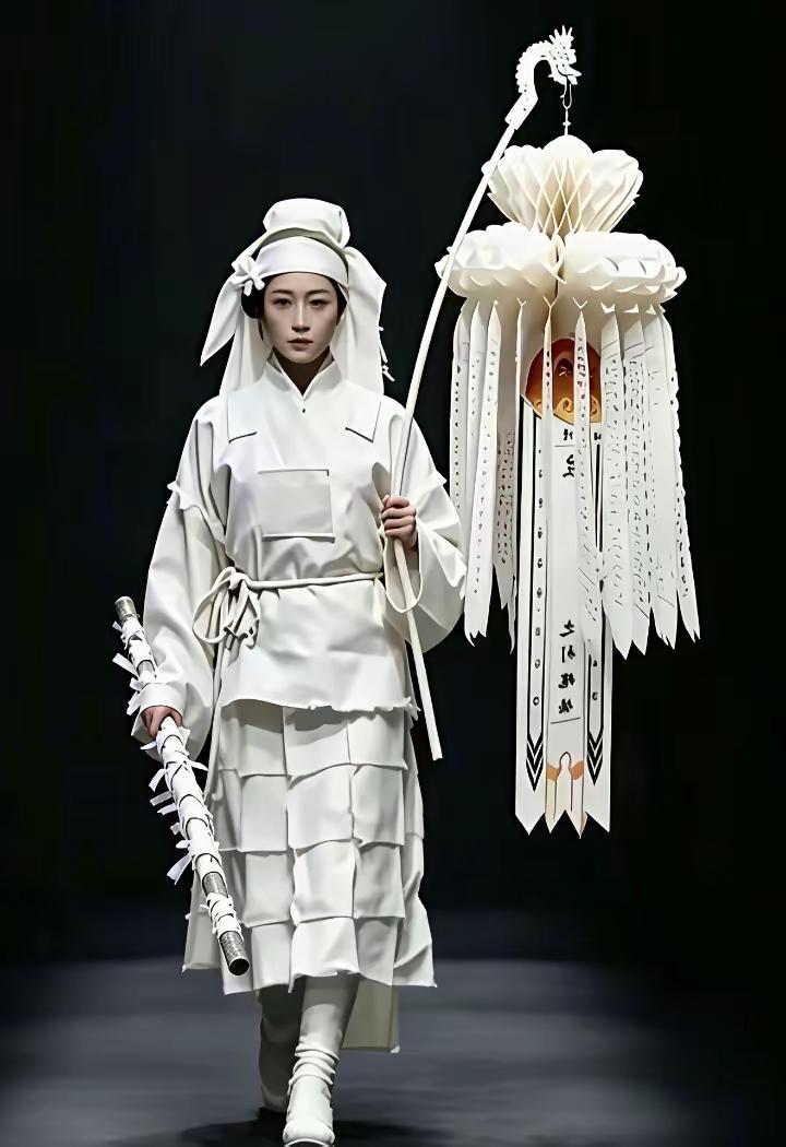 巴黎世家设计的时装穿上必须哭天喊地痛不欲生才出效果。[笑着哭]