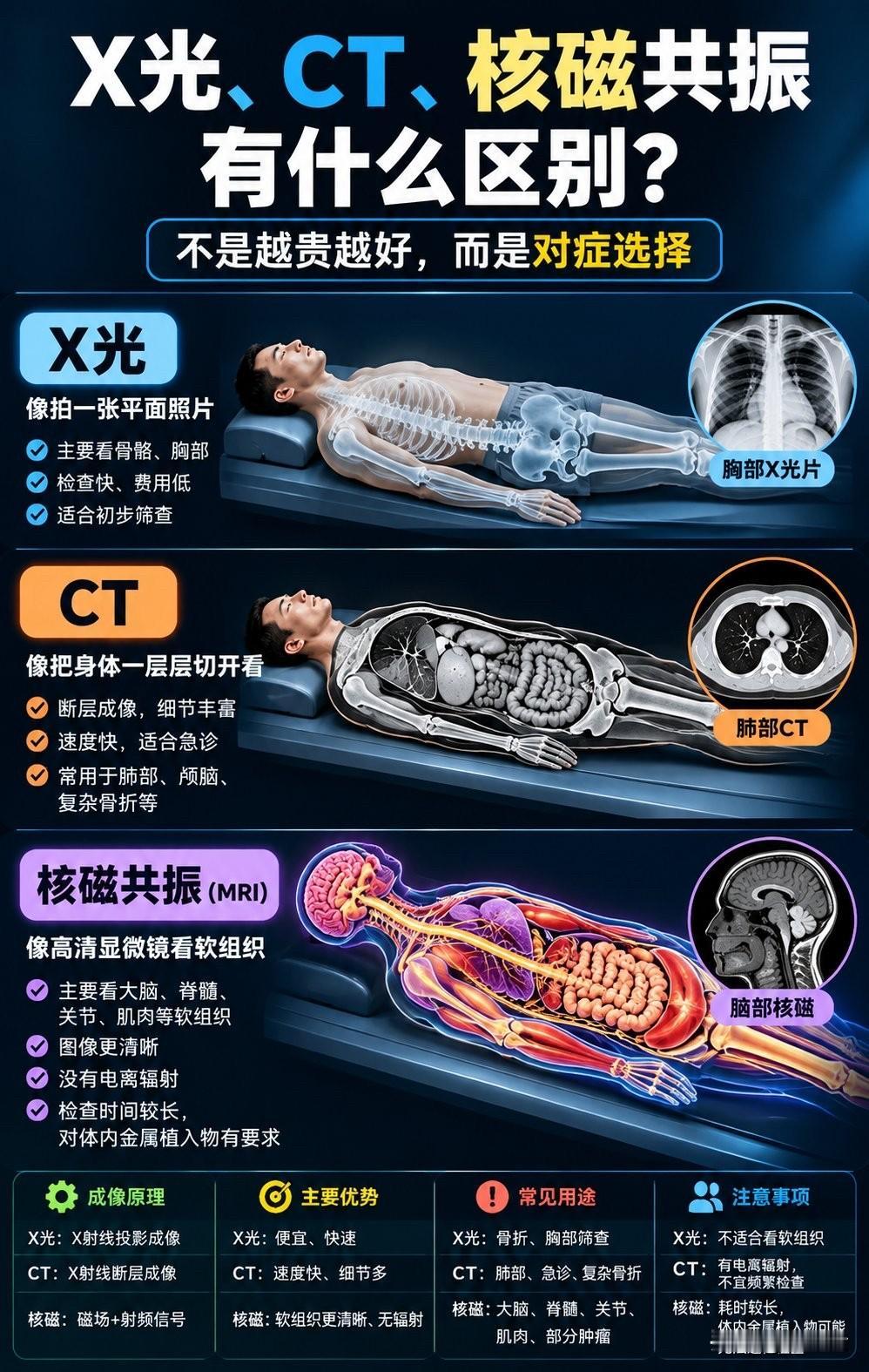 别再乱花钱做检查了！X光、CT、核磁共振到底有什么区别？一篇讲透！很多人去医