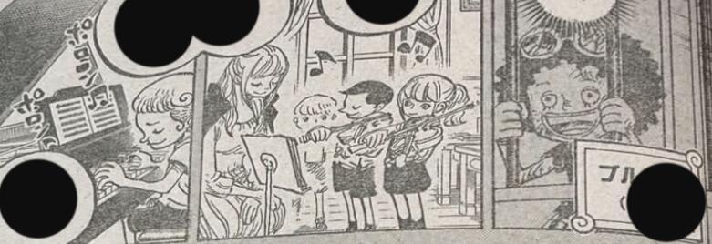 海贼王1184话情报图：11岁的布鲁克，是个只能偷偷看学校里孩子学乐器羡慕不已