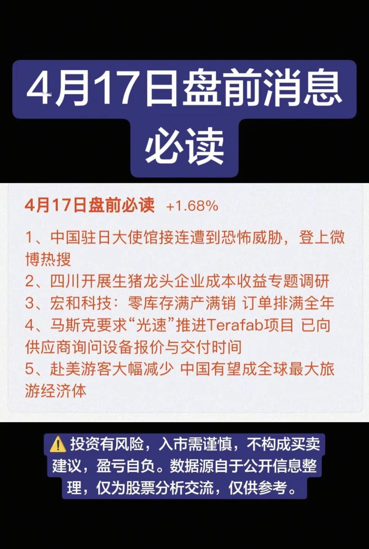 4.17周五重要财经热点新闻！1.对日制裁2.生猪3.电子布4.