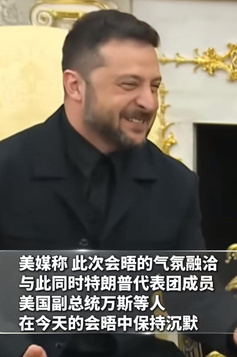 泽连斯基笑了，川普更是笑开了花，万斯、鲁比奥一脸严肃，没表态，倒是马克龙表情怪异