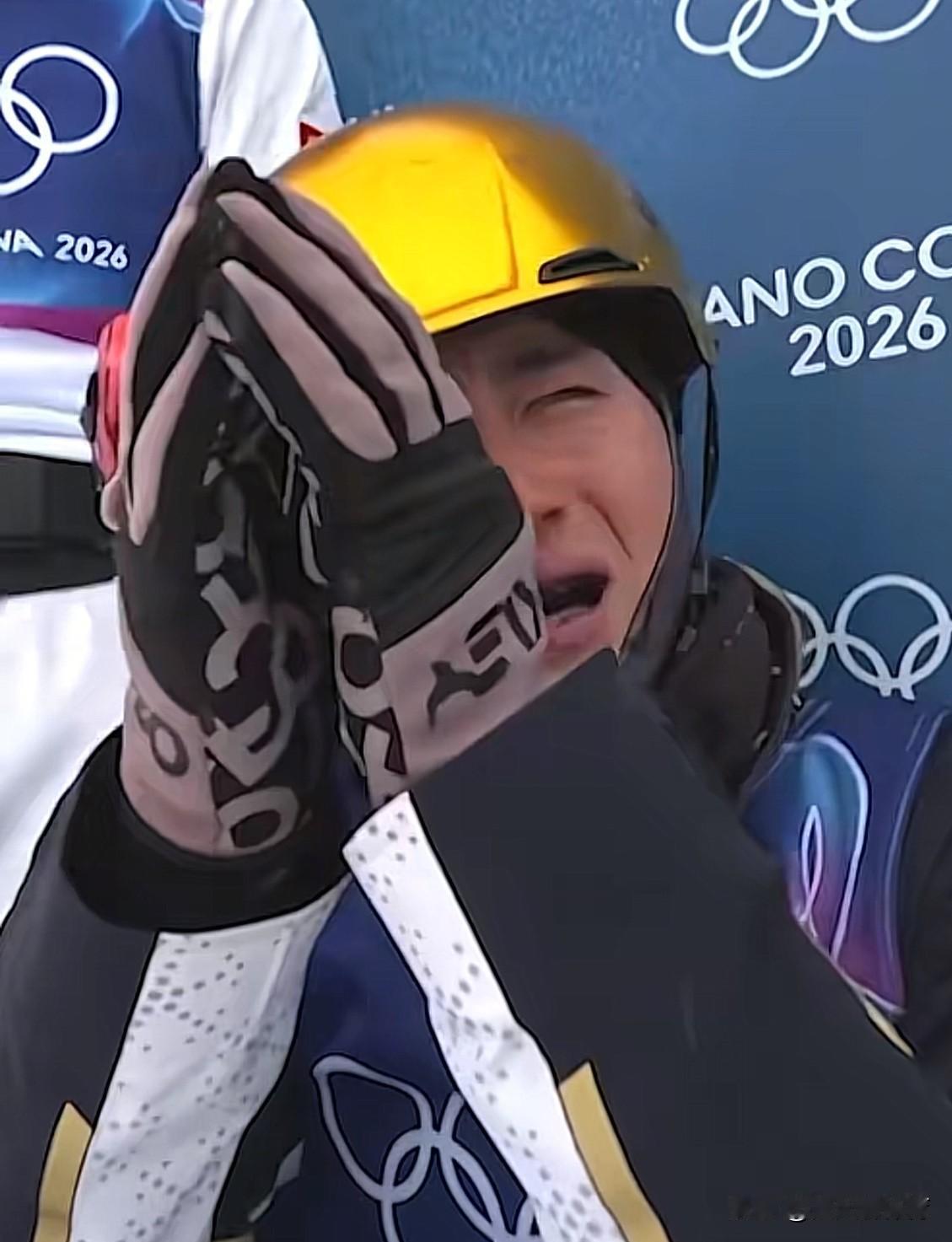 王心迪赛后失声痛哭[哭哭][哭哭]没能帮助中国队获得混合团体金牌的李天马，赛后哭