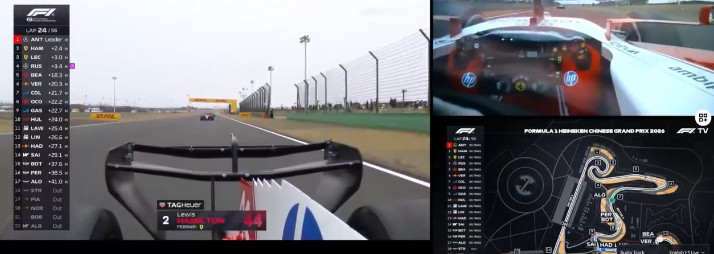 大敌在后法拉利选择内斗2026年F1中国大奖赛正赛中，法拉利车手勒克莱尔与汉密尔