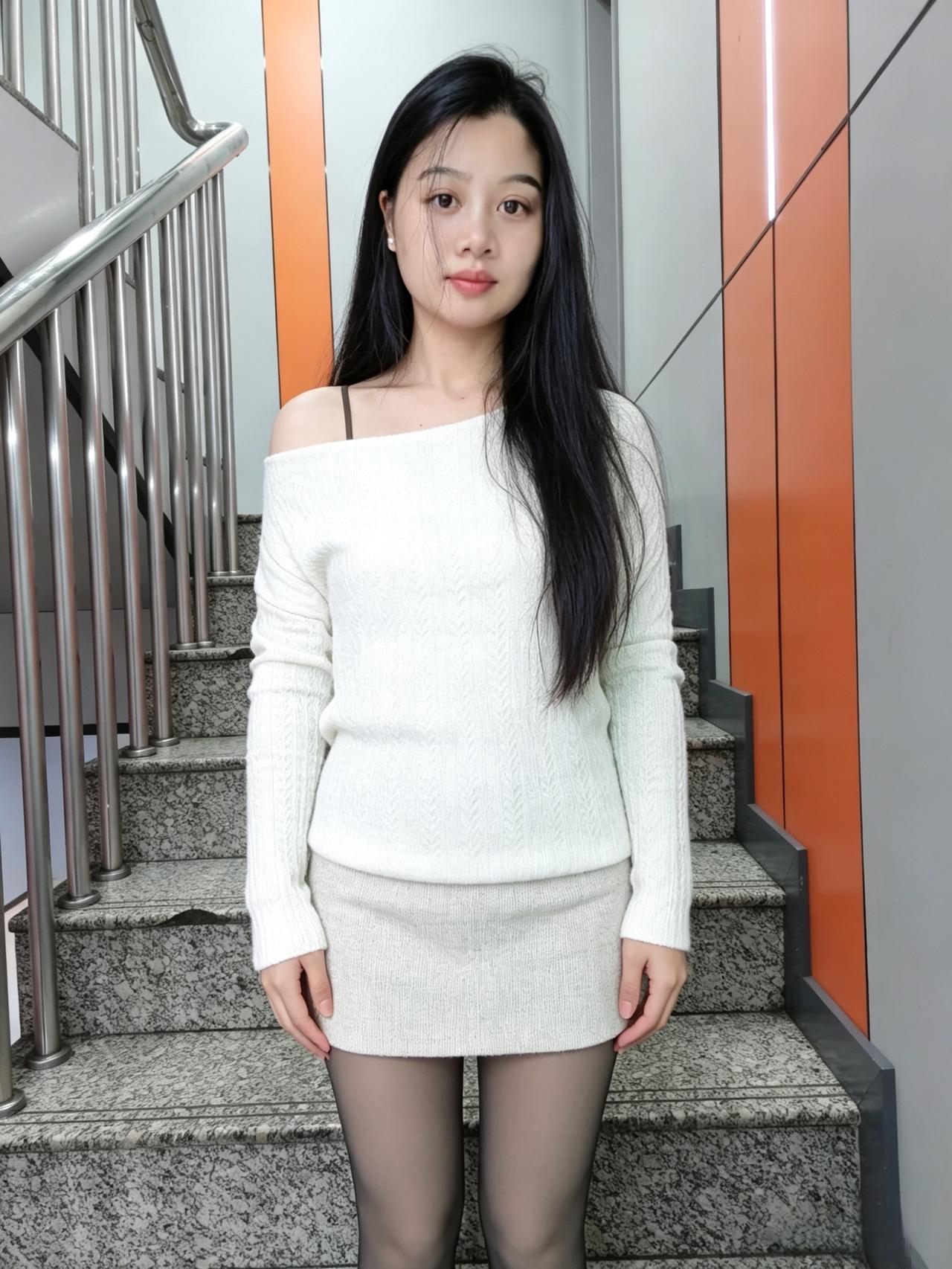 云肩半褪露凝香，墨发轻垂拂素裳。一笑嫣然春不语，清风绕指亦柔长。