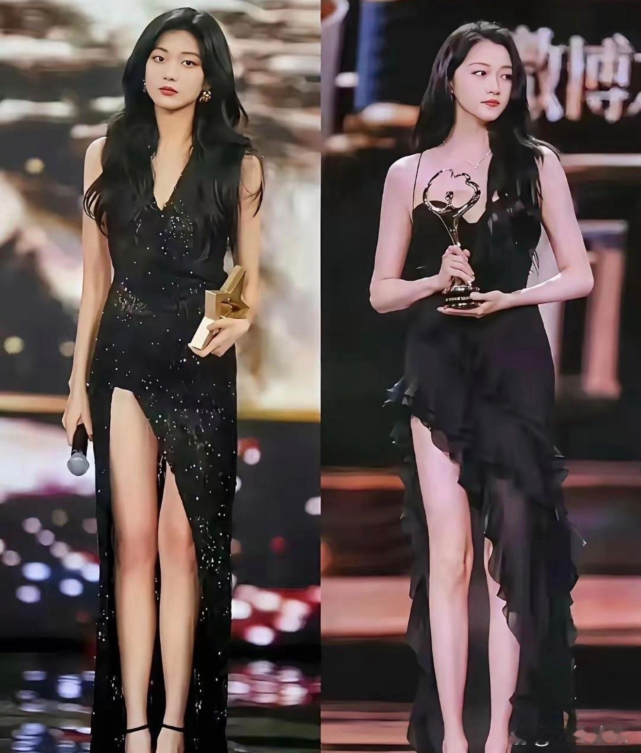 左边是1997年出生的孙千，右边是1997年出生的关晓彤，同岁，同高，都是172