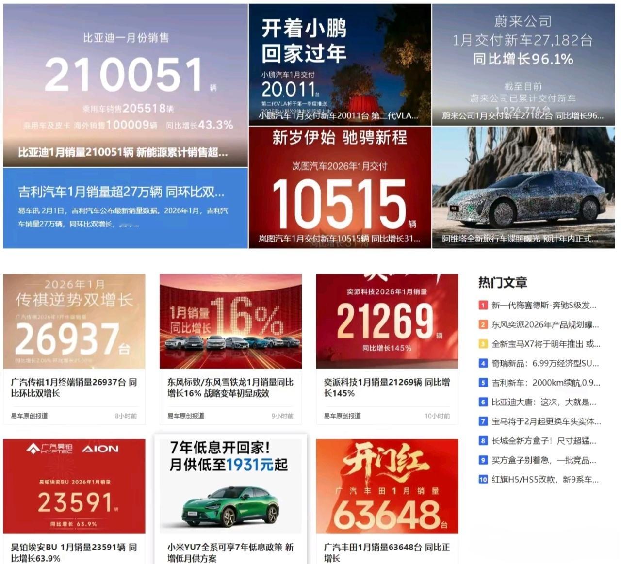 比亚迪1月总销量21万辆，其中海外卖了10万辆，算下来国内销量大概11万辆。拆分