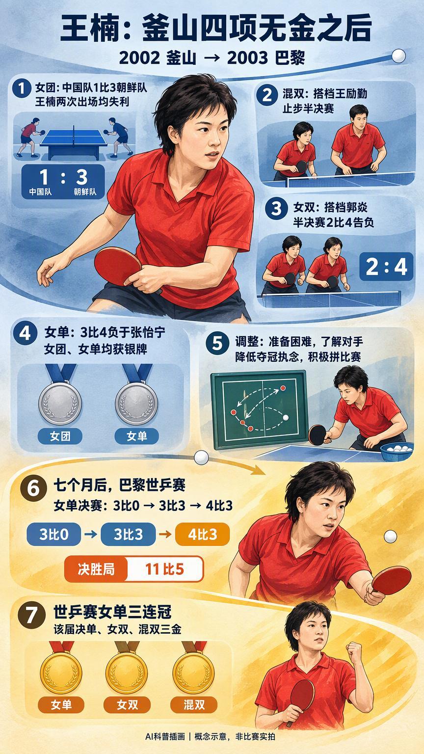 釜山四项无金后，王楠怎样重新面对输赢？#王楠釜山四项无金后如何反弹#一届亚运会报了四项，最后一金未得