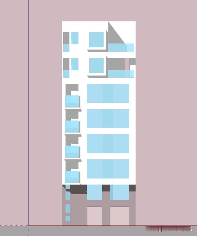 正在设计的一栋7层楼高的，一二层为商铺，L2-5为办公，L6-7为居住功能的自建