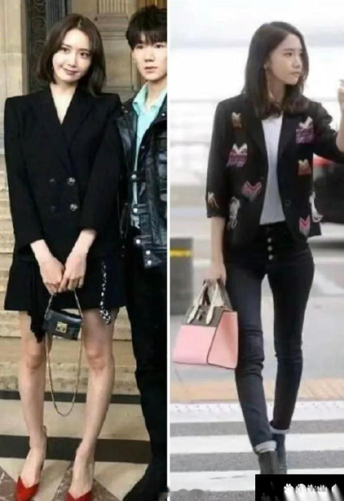 林允儿的腿前后变化，这么离谱吗？