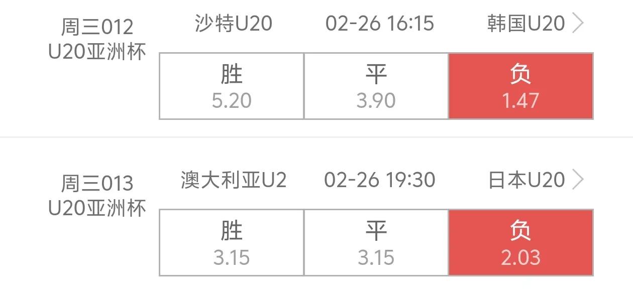 U20试一下，沙特好像没有那么强，应该要止步于此了！