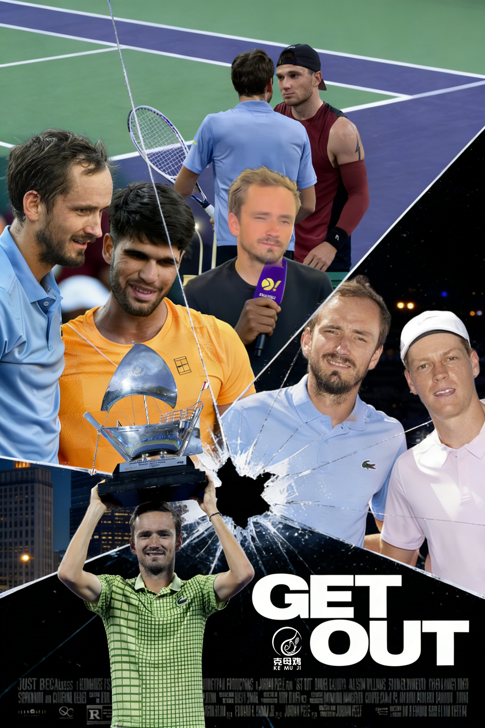 印第安维尔斯男单决赛，辛纳第二盘抢七0-4落后连赢7分逆转，7-6(6)/7-6