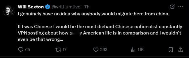 来中国旅游的美国网友感到困惑——真搞不明白为啥有人会从中国往美国移民?按他的