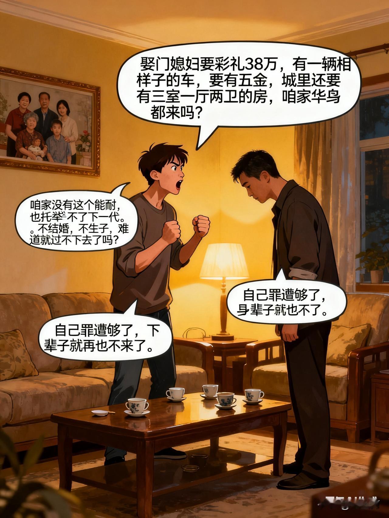 表侄子因彩礼38万，父子对着吼开了！表兄更被表侄子怼的答不上话来，侄子哭问表