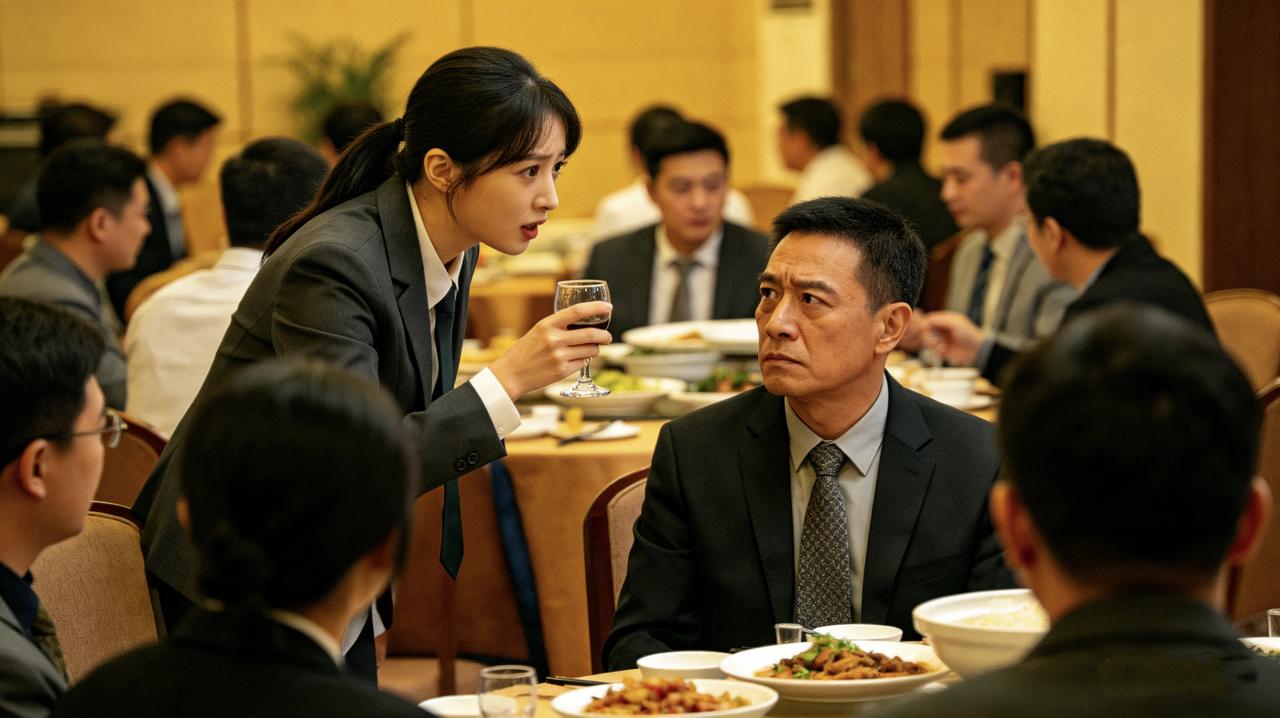 部门聚餐，新来的小姑娘挨个敬酒。轮到老张时，她举着杯子的手有点抖：“张老师，我