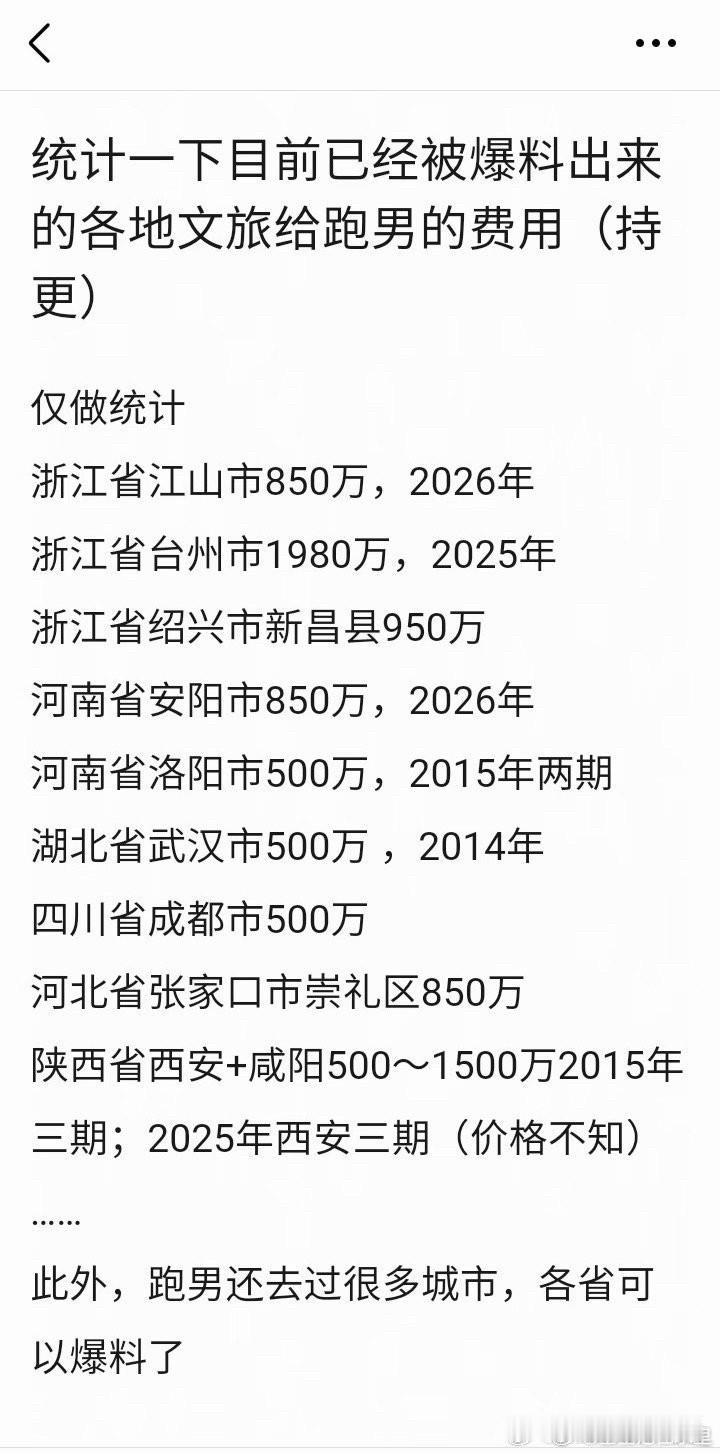 跑男全员包场白鹿莫离是好消息坏消息是跑男各地宣传费也被曝光了，意思就是跑男每到
