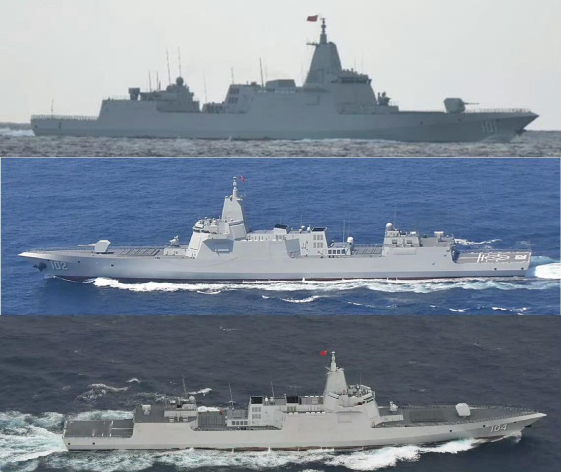 此时此刻，中国海军有2艘航母，5艘055，约7艘052D，1艘现代级，约6艘0