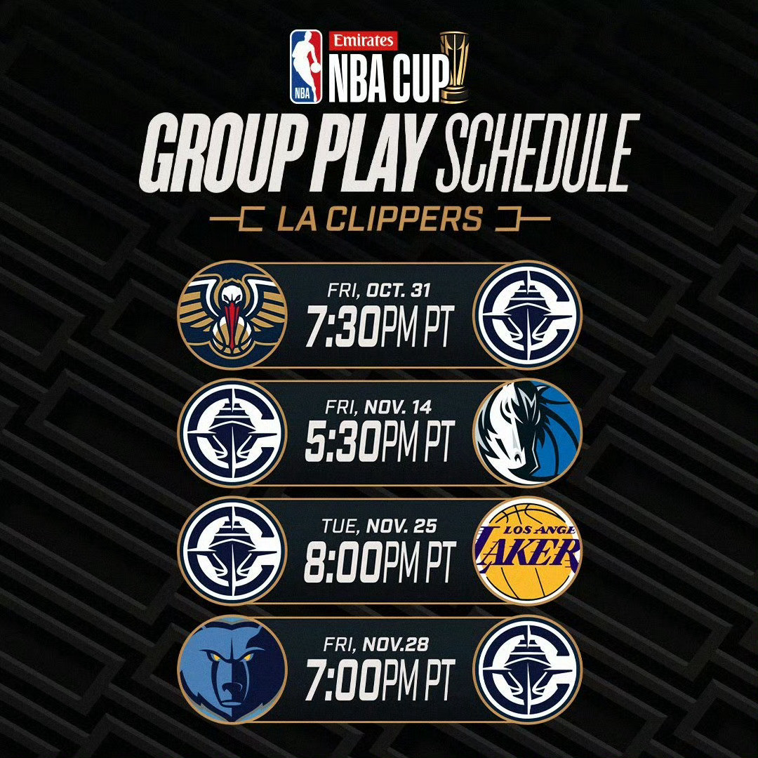 快船NBA杯赛程出炉：nba赛程​​​