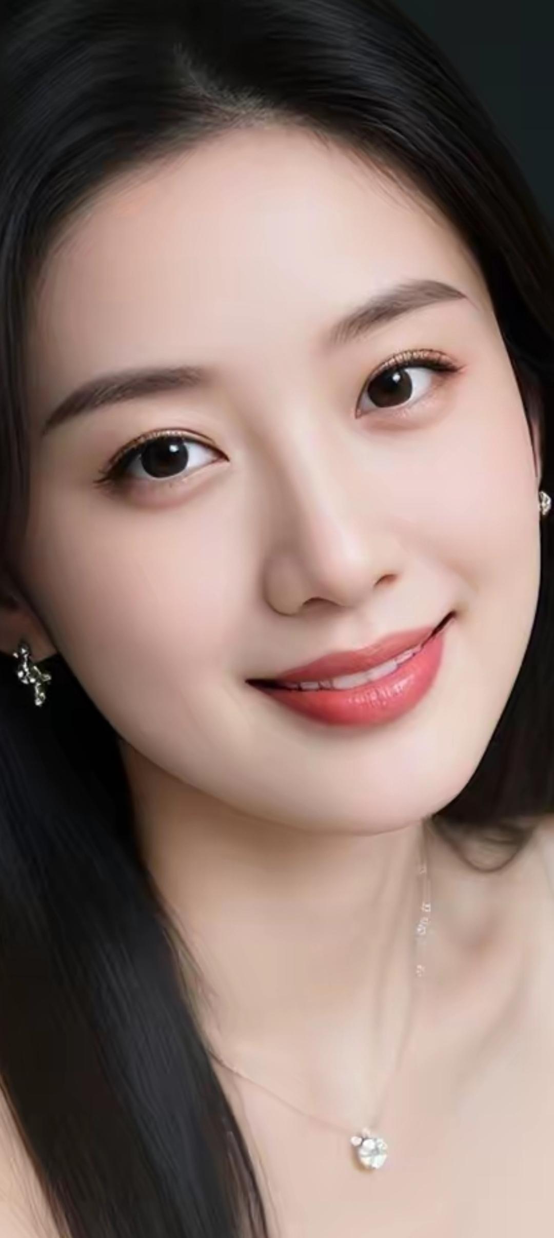 甜美笑容，闪耀耳环，优雅项链，气质满分！💖✨