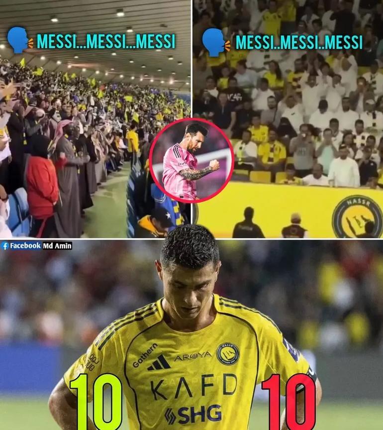 沙王冠1/8决赛,C罗不仅被本泽马的进球淘汰,还被对方球迷狂喊“Messi(梅西