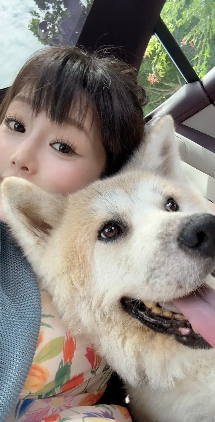 跟狗子合个影可真费劲。头一次发现黄金的眼睛比我大！​​​