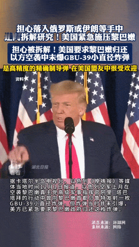 2025年12月初，在黎巴嫩贝鲁特南郊的一个防爆仓库里，有一枚美军空袭时掉下来的