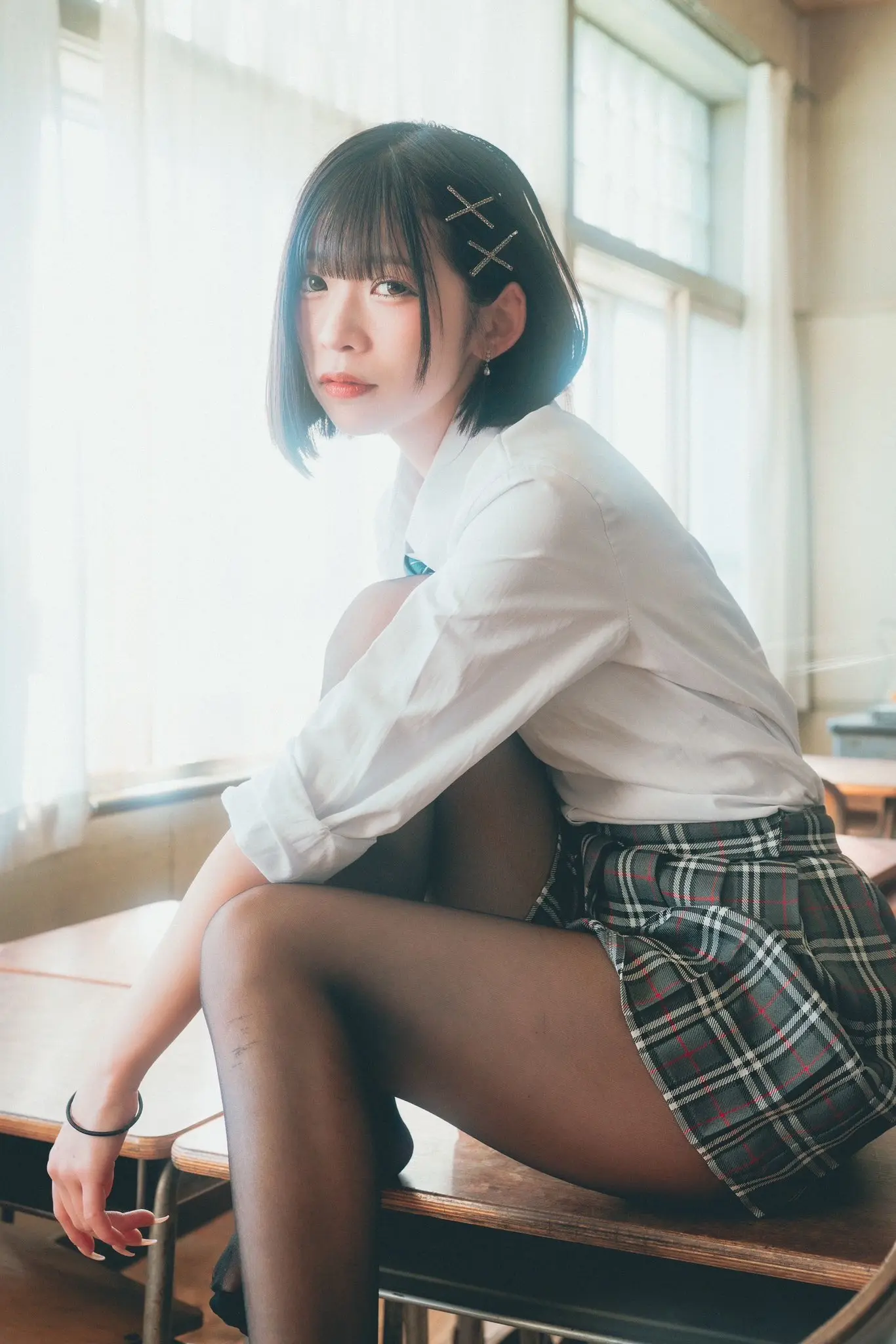 jk制服写真 甜美jk 高颜值jk制服 日系jk人像 盐系学院风