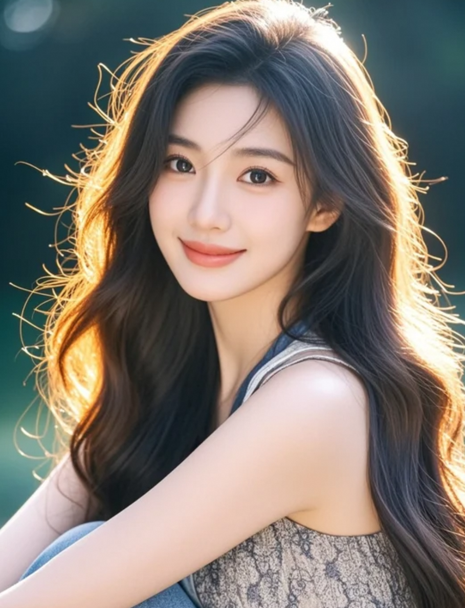 浪漫的晚风，将她的发丝吹向远方，也吹向心间