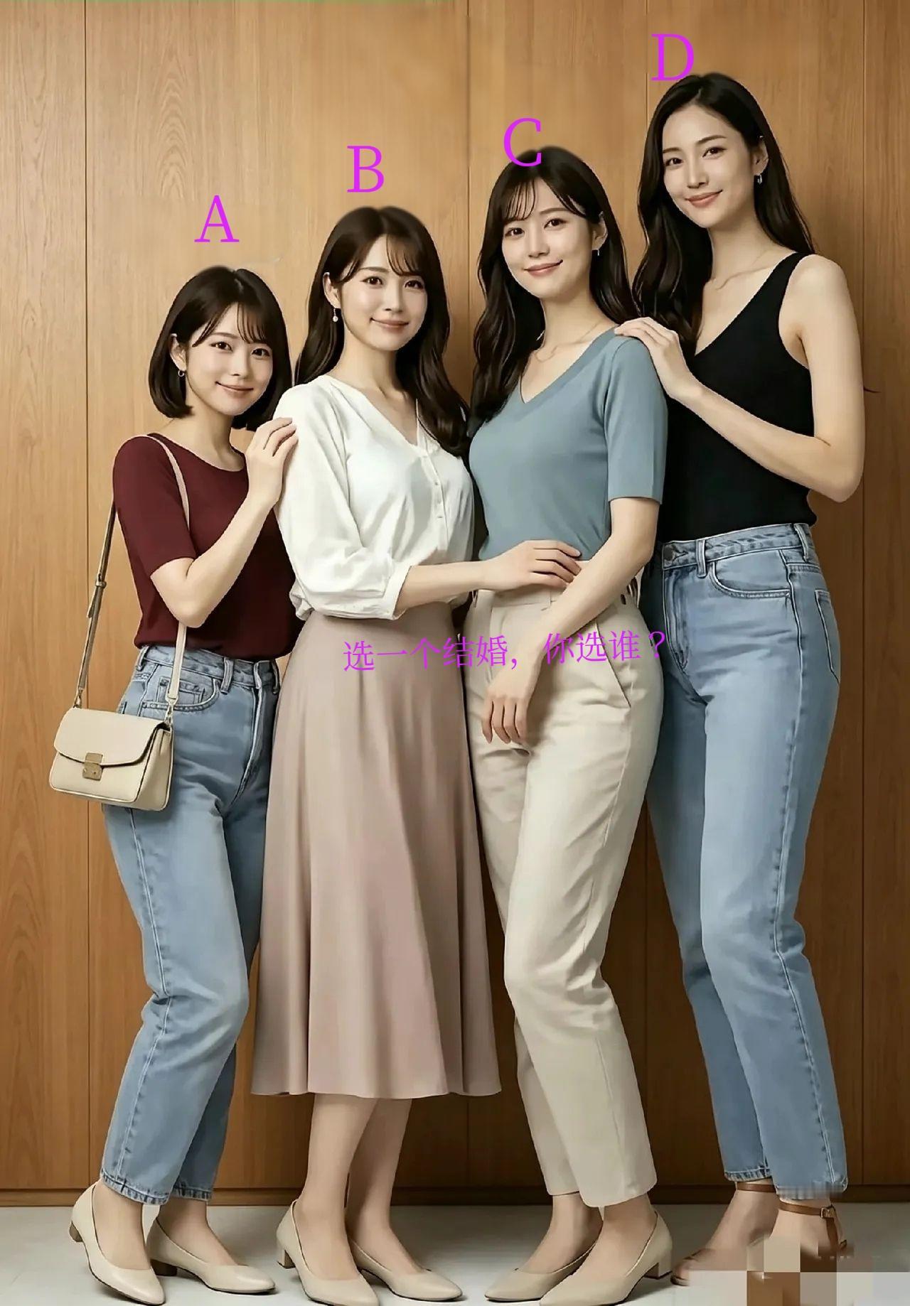 不是吹的，选一个结婚，大多数的男士都会选择B，你们支持吗？