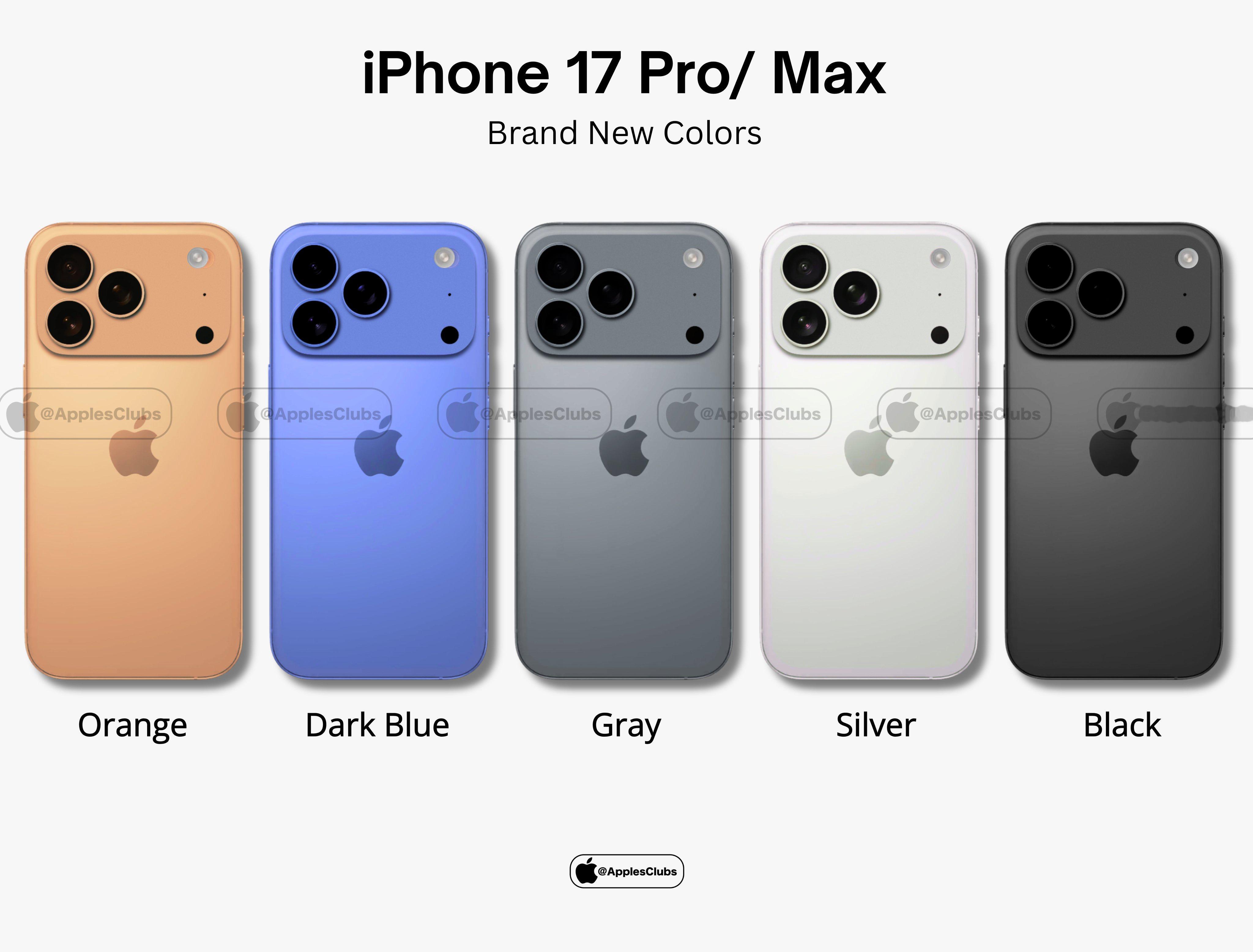 iPhone17Pro一共五个颜色。你们买哪个？？[并不简单][并不简单]