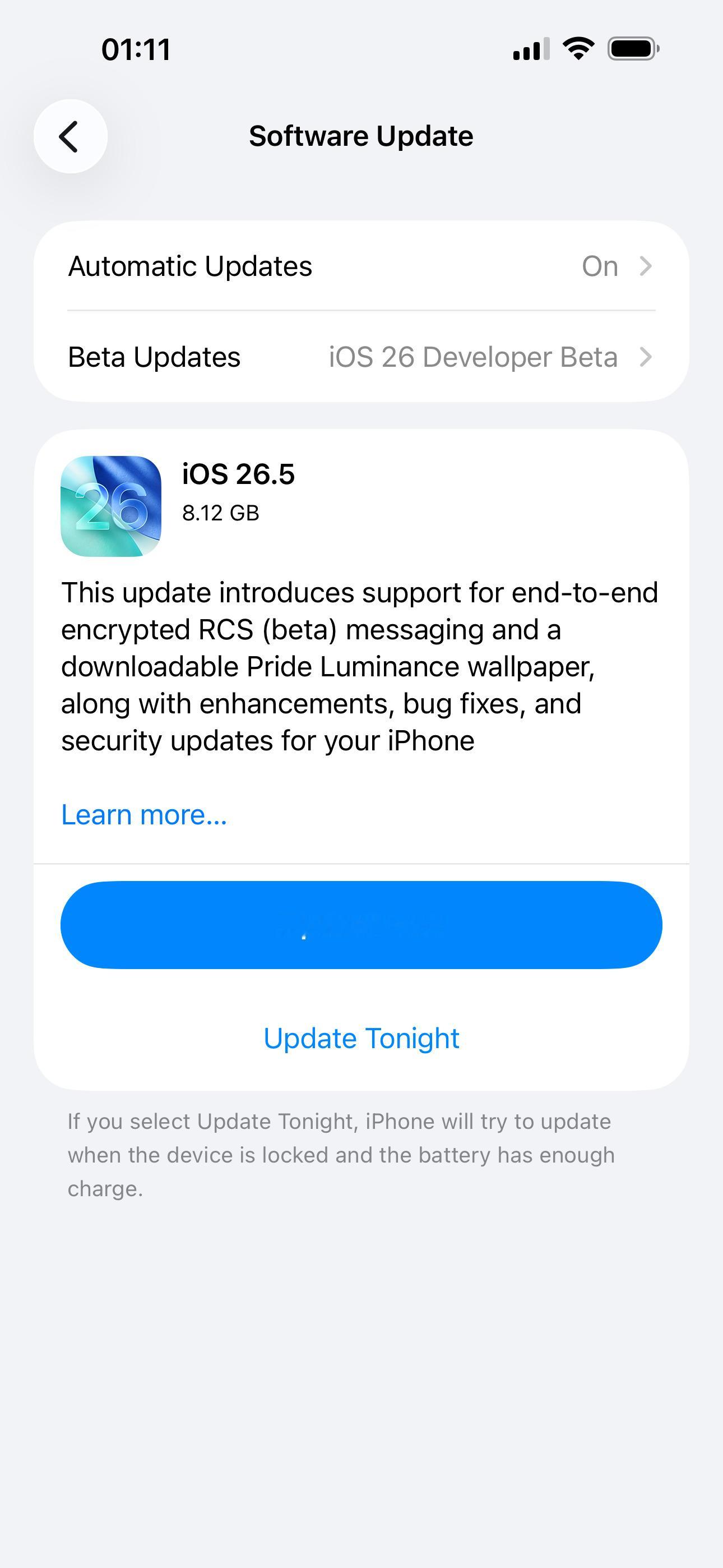 Apple发布ReleaseCandidate软件更新：iOS26.5
