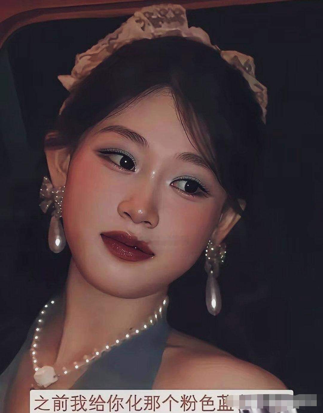 小沈阳女儿沈佳润化妆前后对比。