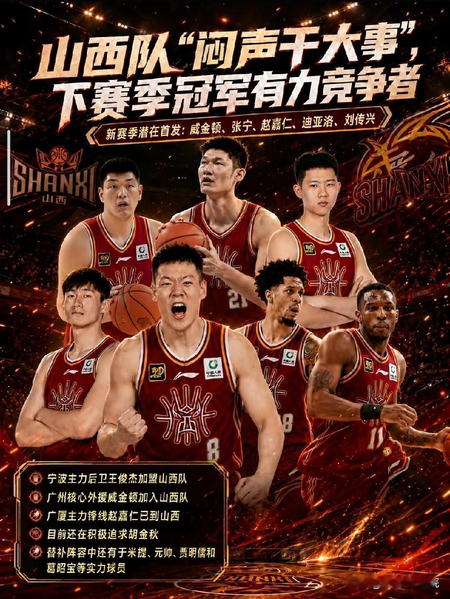 山西队闷声干大事，这阵容有点恐怖了！可以说目前CBA各支球队在休赛期动作最大